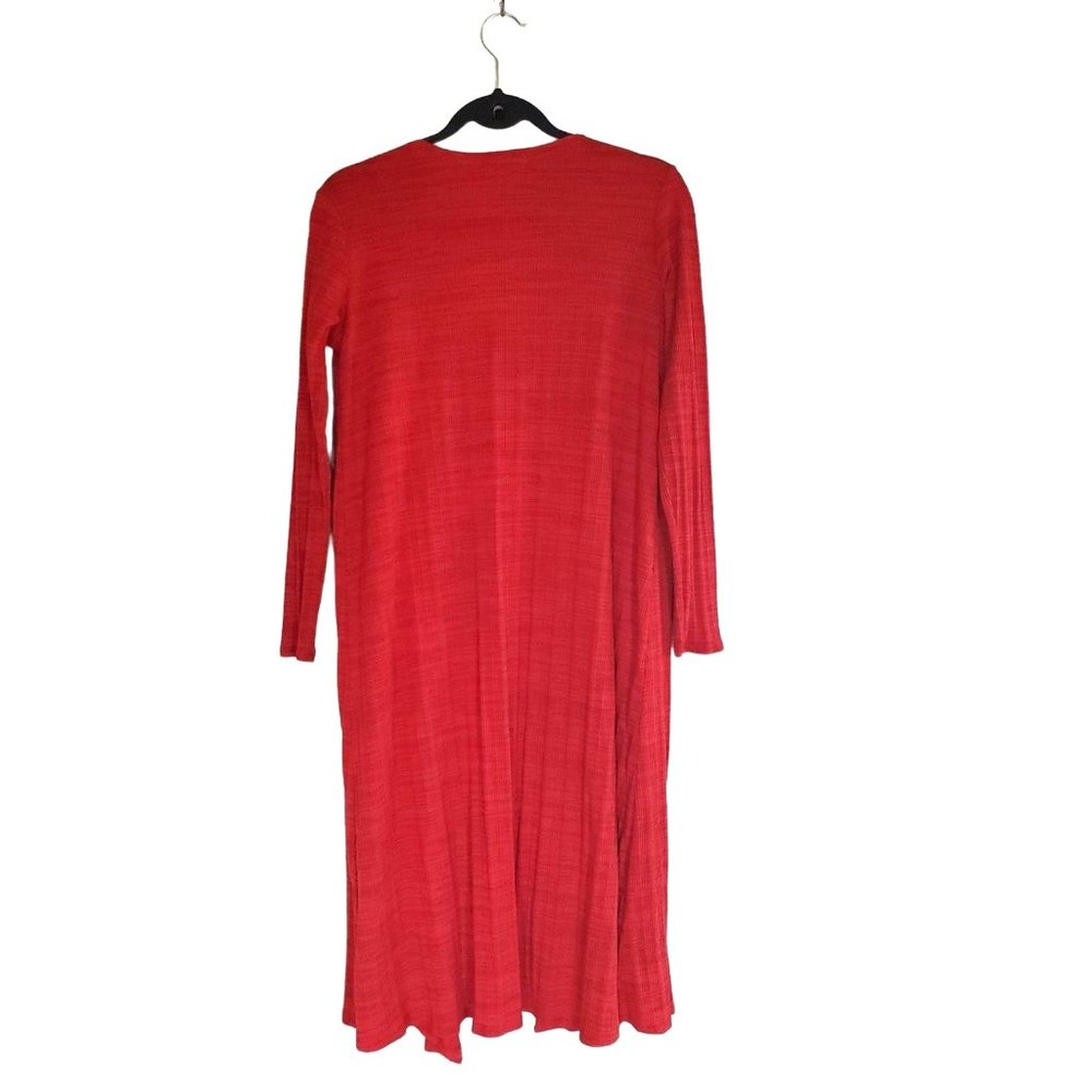 Lularoe Womens Cardigan Red S Open Front Long Sleeve Pockets - Picture 4 of 7